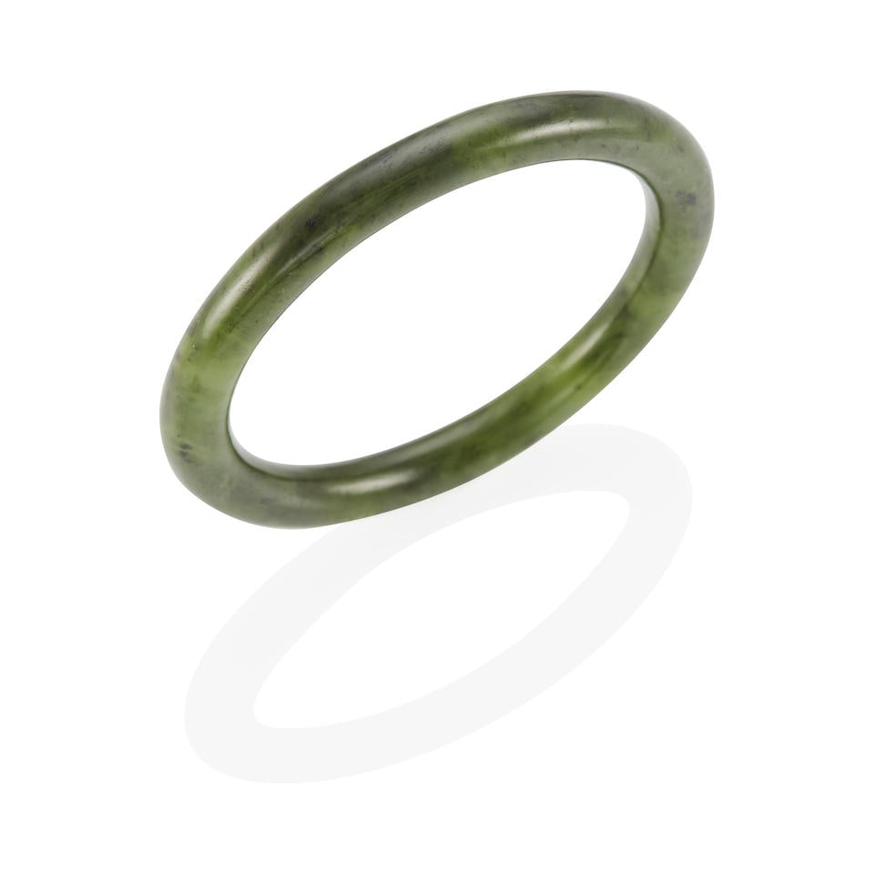 NEPHRITE JADE BANGLE BRACELET W/ GIA REPORT (1 of 3)