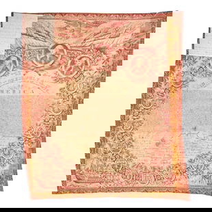 Rare Declaration of Independence Copperplate-printed Handkerchief Richard Gillsepie (printer), A...: Rare Declaration of Independence Copperplate-printed Handkerchief Richard Gillsepie (printer), Anderston, Scotland, c. 1825 Plain-weave cotton textile with selvedge edges oriented across top and botto