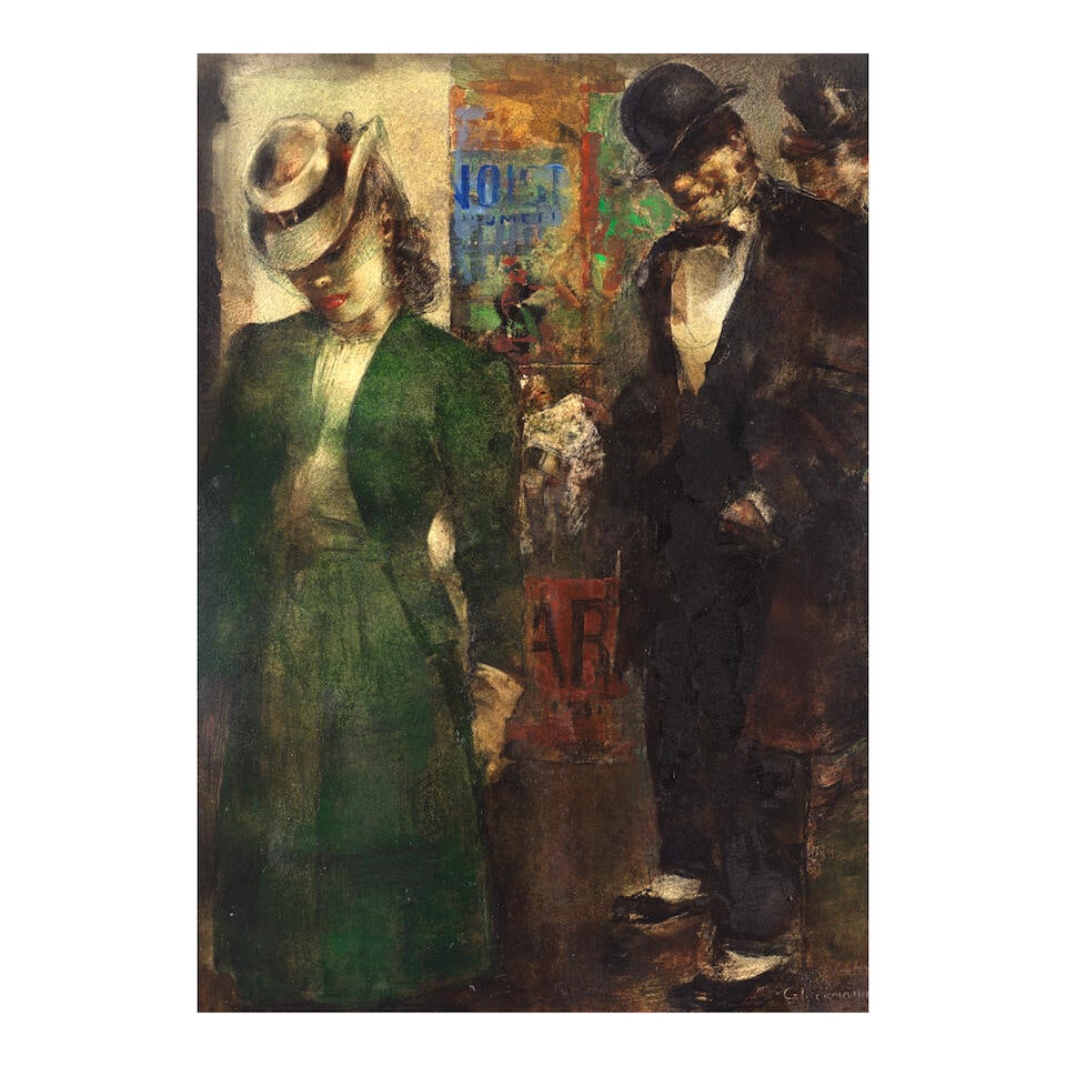 GRIGORY GLUCKMANN (1898-1973) Caprice (Executed circa 1920s): GRIGORY GLUCKMANN (1898-1973) Caprice signed 'Gluckmann' (lower right) gouache, watercolour, black pencil and pastel on board 38 x 27.9cm (14 15/16 x 11in). Executed circa 1920s Footnotes: Provenance<