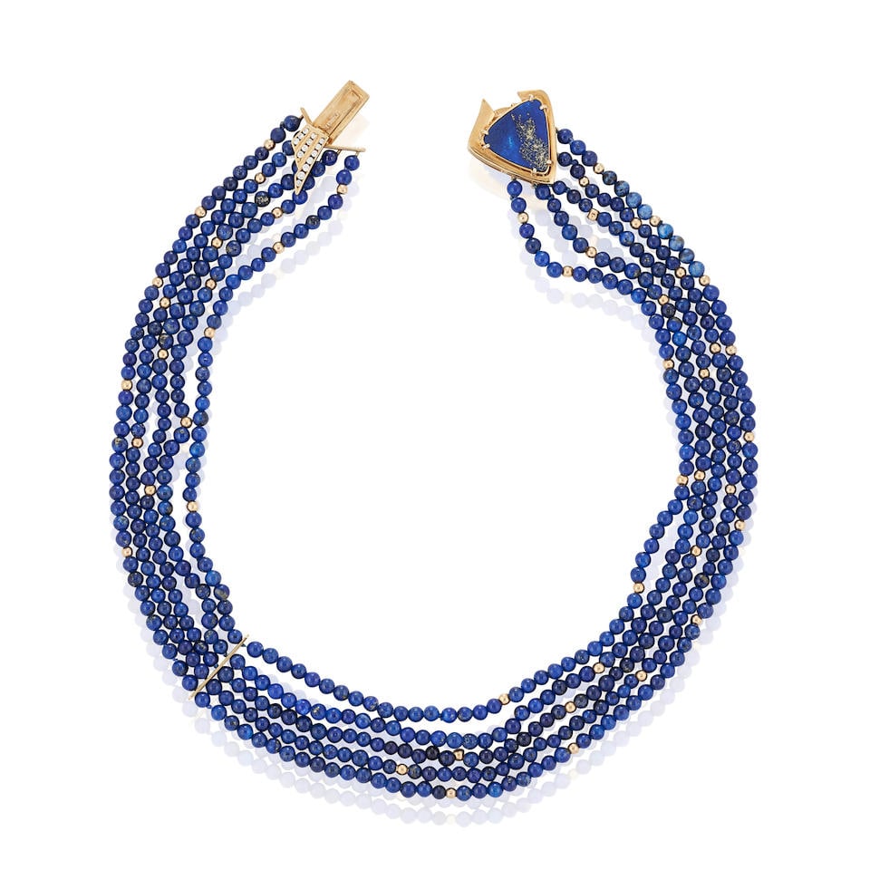 DAVID STERN: A GOLD AND LAPIS LAZULI NECKLACE (1 of 6)