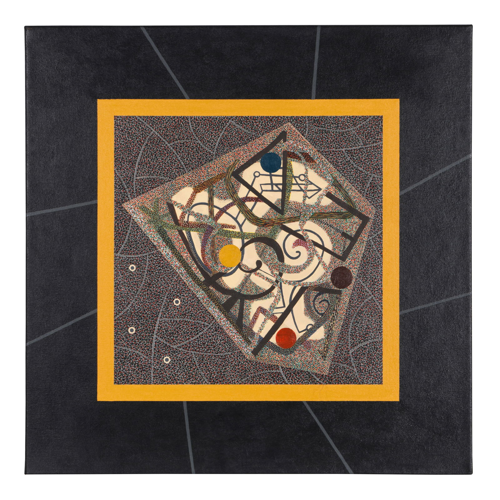 A Les Namingha painting, 'Square Abstraction #1', 2003 (1 of 1)