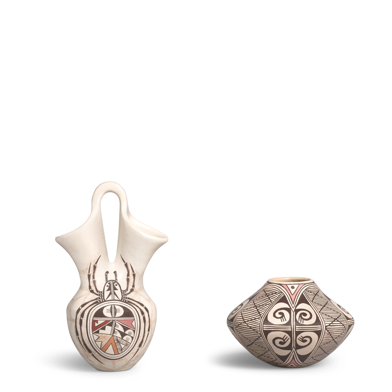 Two Hopi polychrome pottery objects, Naha family (1 of 1)