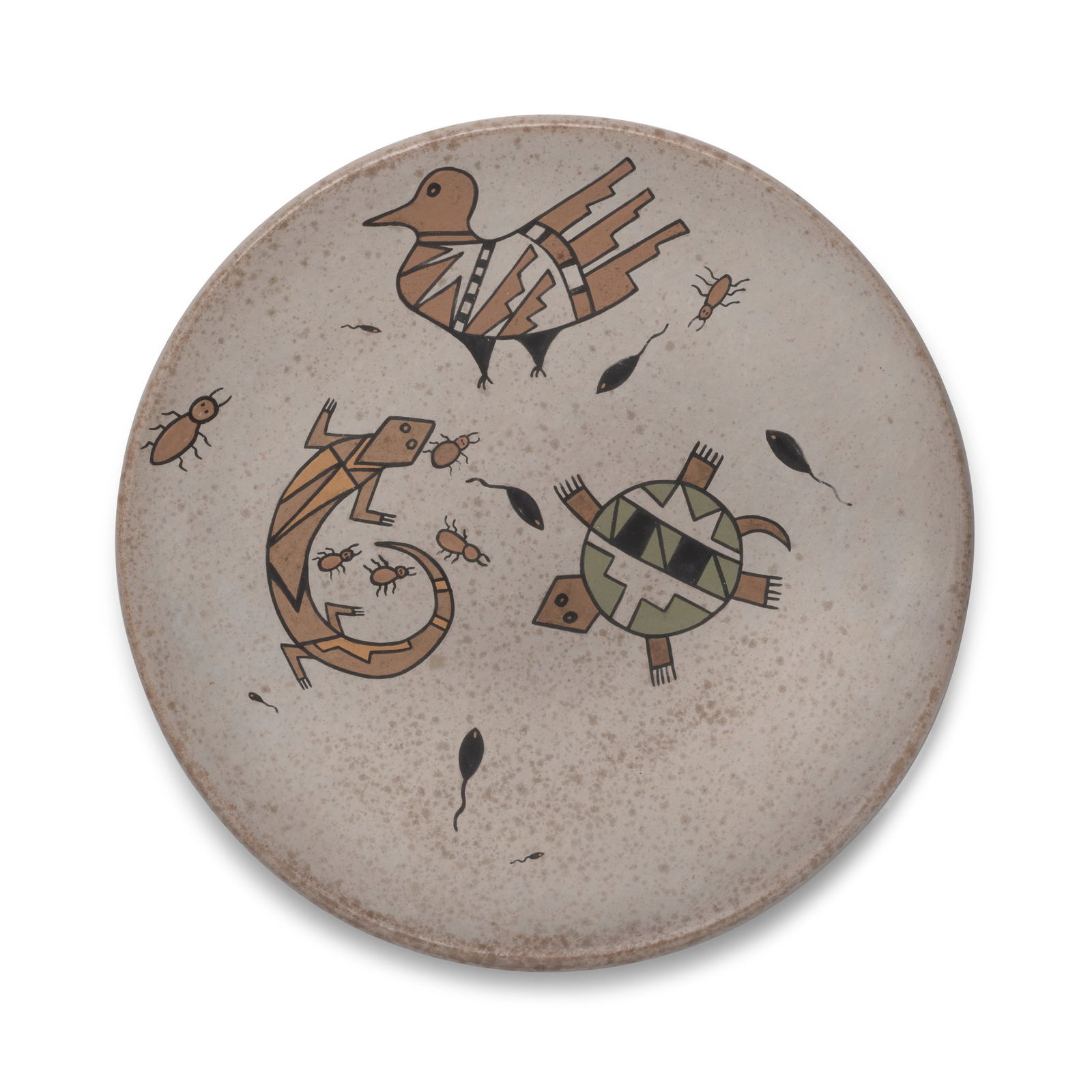 A Crucita Calabaza (Blue Corn) polychrome pottery plate (1 of 1)