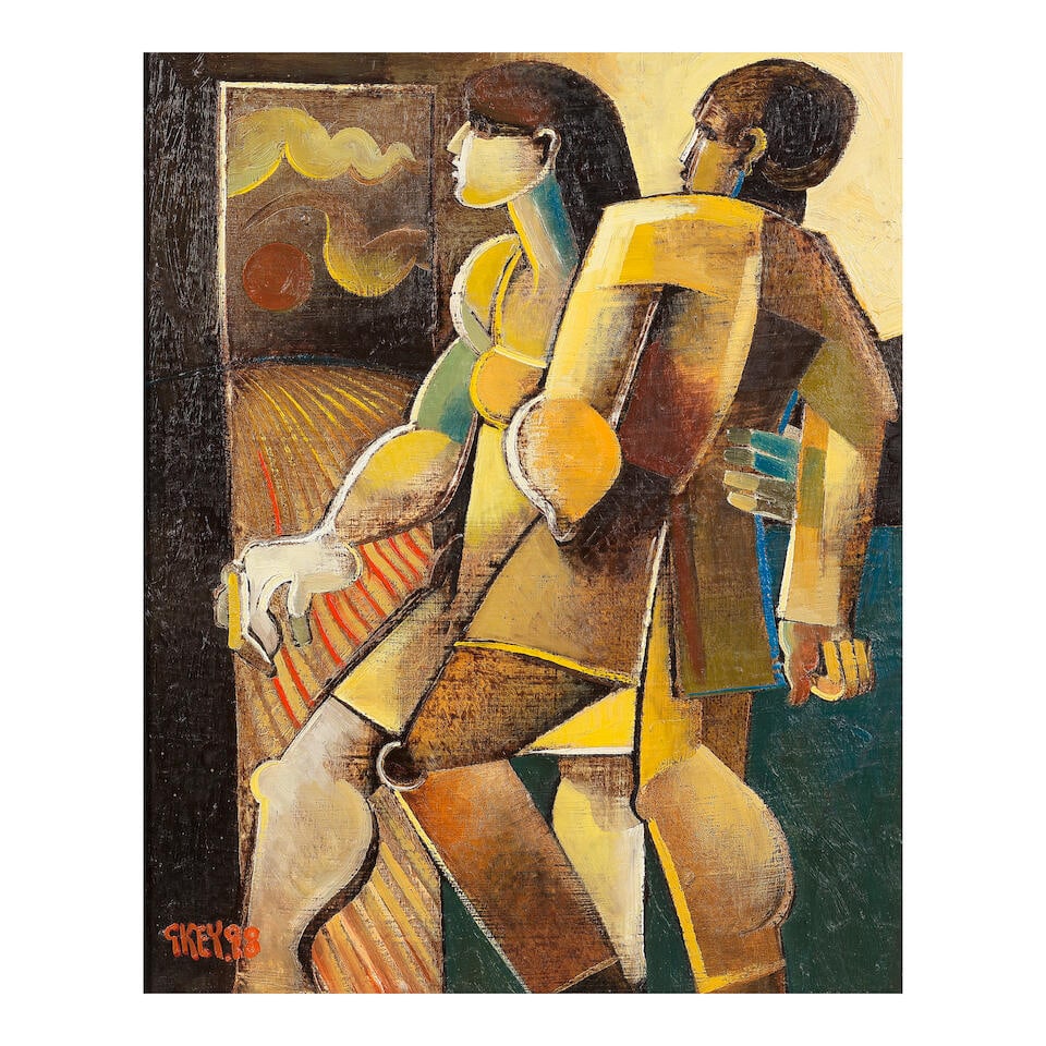 Geoffrey Key (British, born 1941) Doorway to Night: Geoffrey Key (British, born 1941) Doorway to Night signed and dated 'GKEY.98' (lower left); further signed, titled and dated 'DOORWAY TO NIGHT GKey. 98.' (to frame verso) oil on canvas 51 x 41cm (20 1