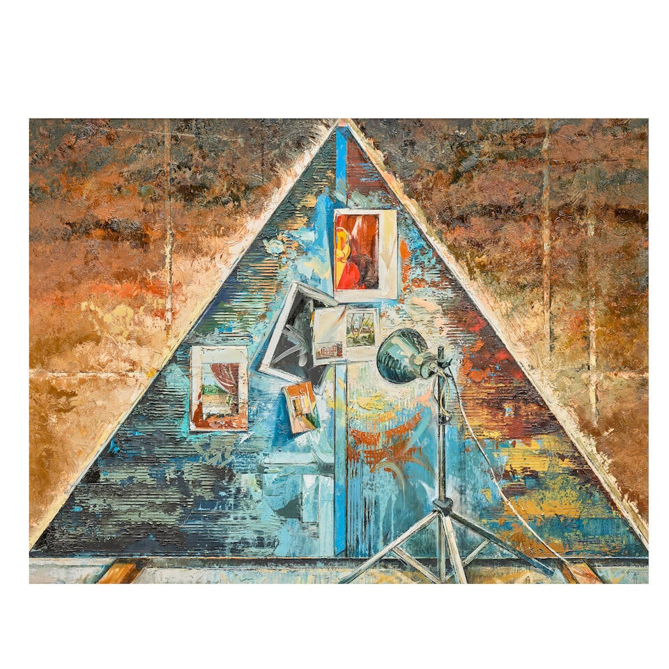 John Monks (British, born 1954) Abstract Pictures and Lighting: John Monks (British, born 1954) Abstract Pictures and Lighting signed and dated 'J. Monks./2000.' (on canvas verso) oil on canvas 183 x 244cm (72 1/16 x 96 1/16in). This lot is subject to the followin