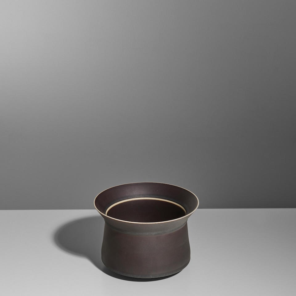 URSULA SCHEID (1932-2008) Bowl dated 1986glazed stoneware, impressed with artist's monogram and ...: URSULA SCHEID (1932-2008) Bowl dated 1986 glazed stoneware, impressed with artist's monogram and 'Scheid 86' height 4 1/4in (10.8cm); diameter 6 1/4in (15.9cm) Lot to be sold without reserve. This lot