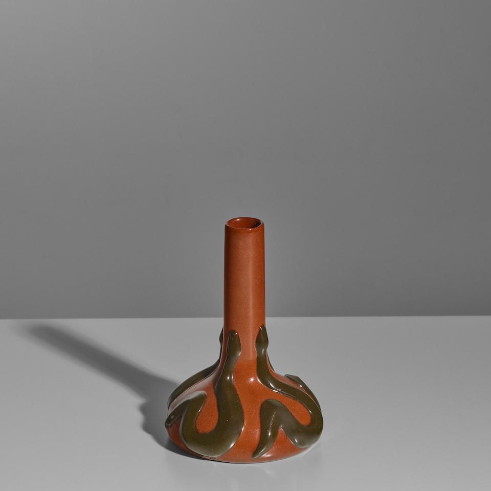 CV KJÆR (ACTIVE EARLY 20TH CENTURY) Vaseearly twentieth centuryfor Michael Andersen, impres...: CV KJÆR (ACTIVE EARLY 20TH CENTURY) Vase early twentieth century for Michael Andersen, impressed with maker's mark height 5 1/2in (14cm); diameter 4in (10.5cm) Lot to be sold without reserve. Thi