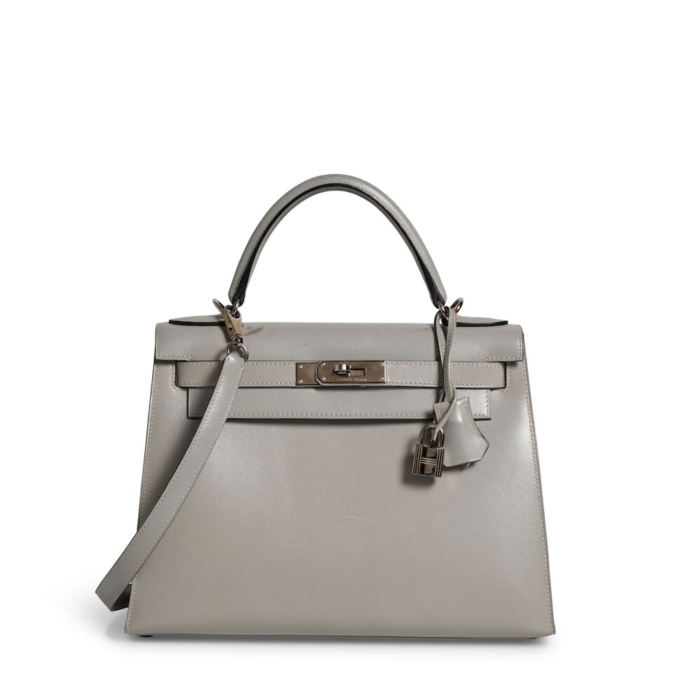 HERMÈS: GREY BOX KELLY II SELLIER 28  2000 (1 of 4)