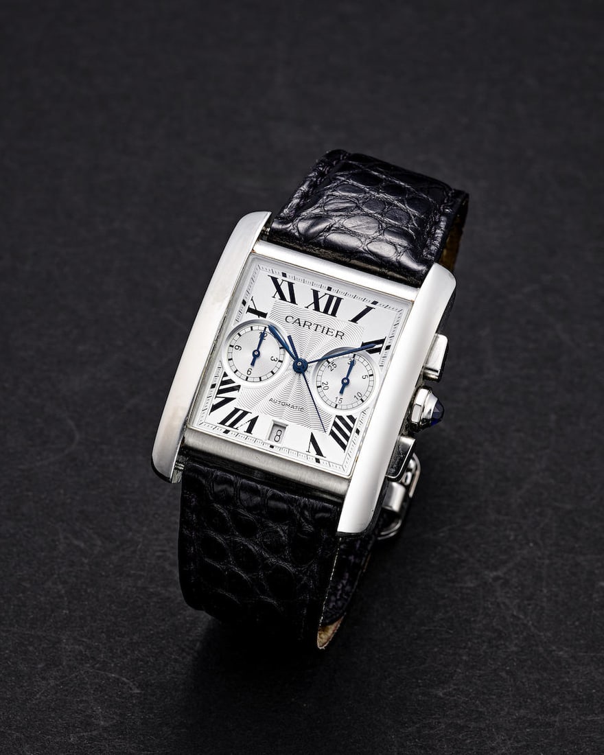 CARTIER | TANK MC, REF.3666, A STAINLESS STEEL CHRONOGRAPH WRISTWATCH WITH DATE, CIRCA 2015 (1 of 3)