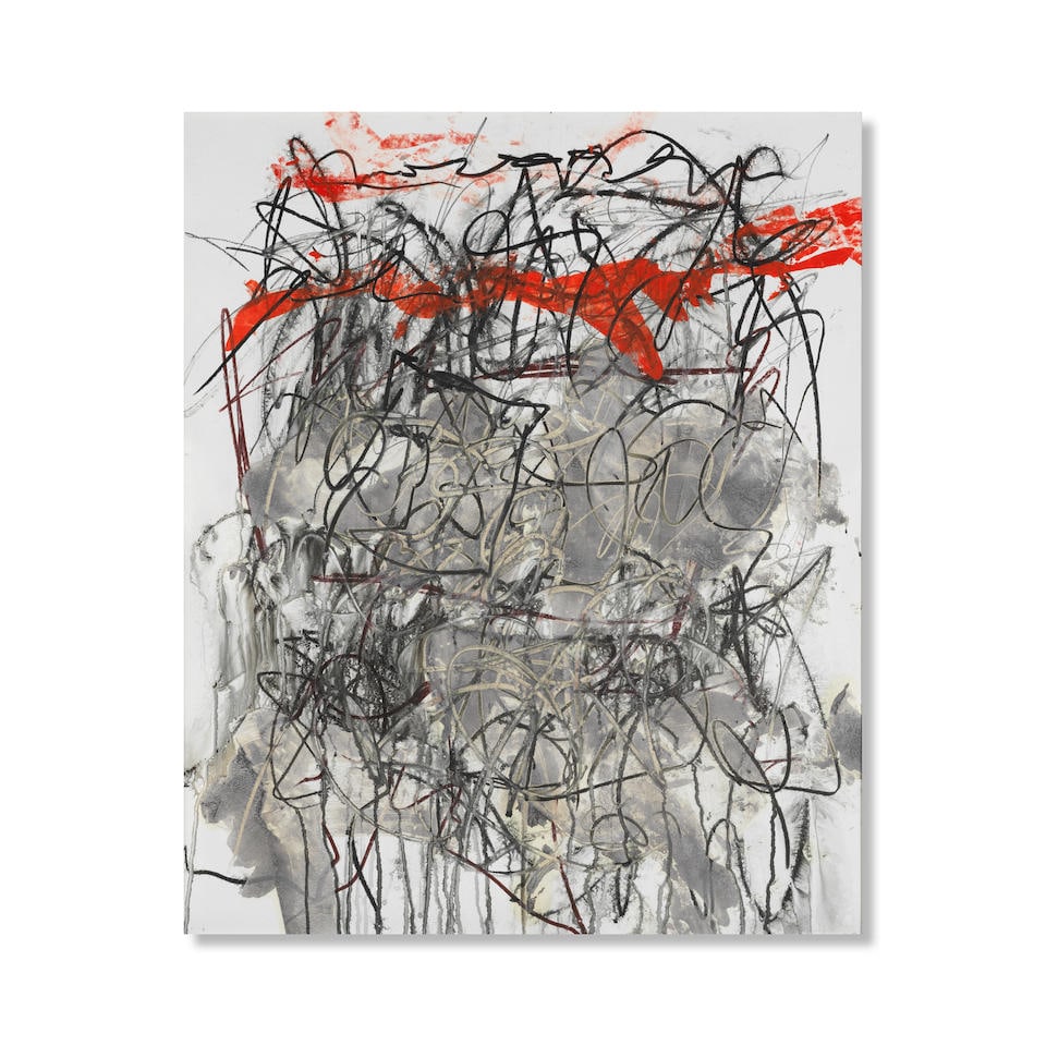 MICHAEL GOLDBERG (1924-2007) Sans titre circa 1980: MICHAEL GOLDBERG (1924-2007) Sans titre circa 1980 huile, fusain, aquarelle, pastel gras et grattage sur papier oil, charcoal, watercolour, oilstick and grattage on paper 78 x 66.2 cm. 30 11/16 x 26 1