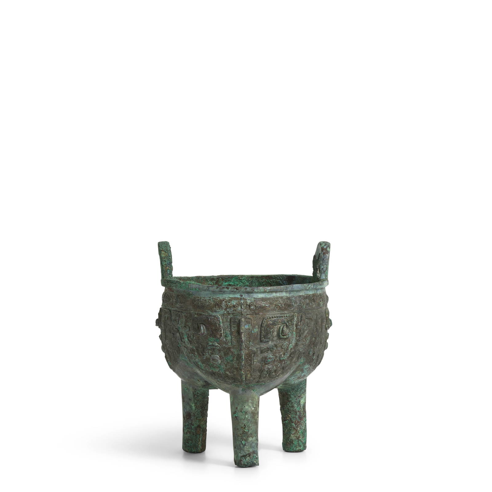 AN ARCHAIC BRONZE RITUAL FOOD VESSEL, LIDING Late Shang Dynasty