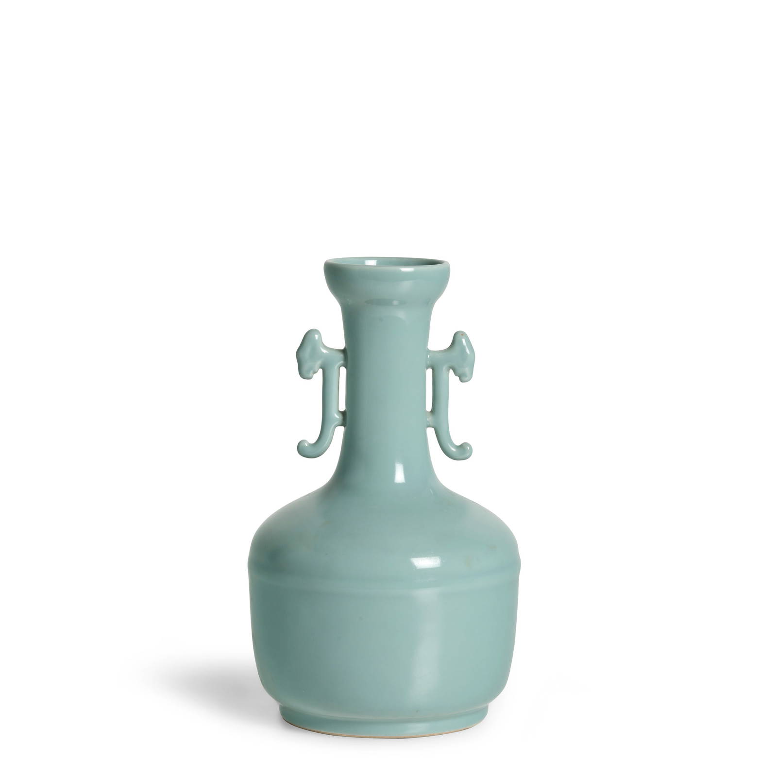 A RU-TYPE TWO-HANDLED BOTTLE VASE Yongzheng four-character mark and of the period