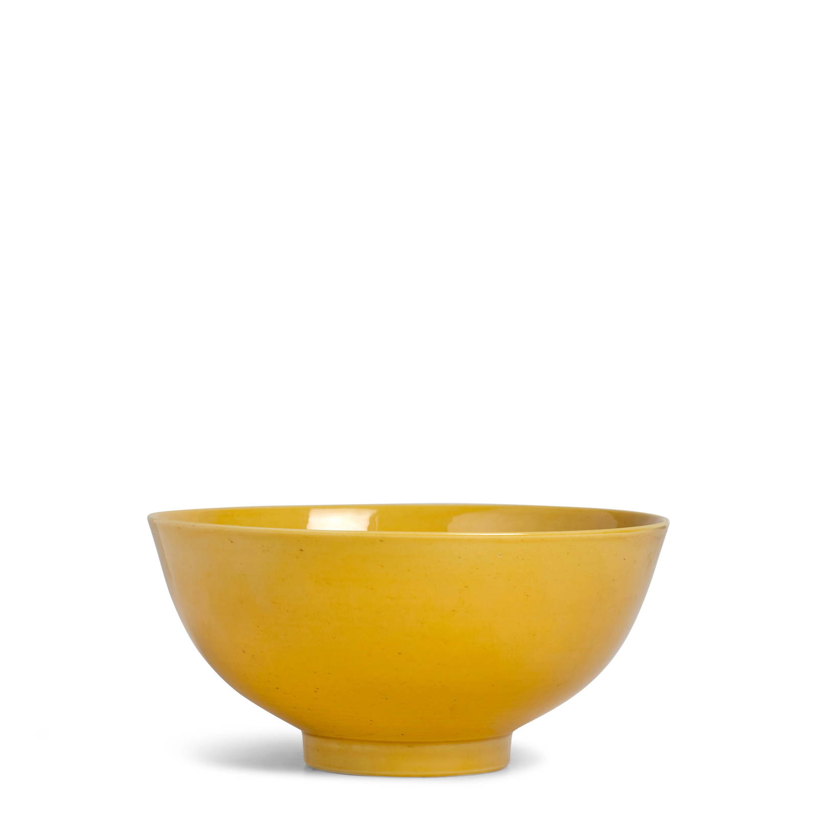 A FINE YELLOW-GLAZED PORCELAIN BOWL Qianlong six-character seal mark and of the period