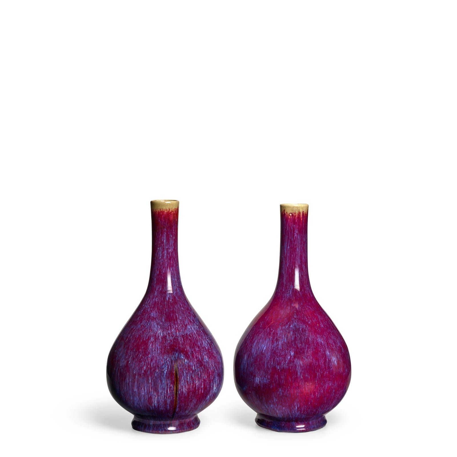A PAIR OF LARGE FLAMBÉ-GLAZED VASES 18th/19th century (2)