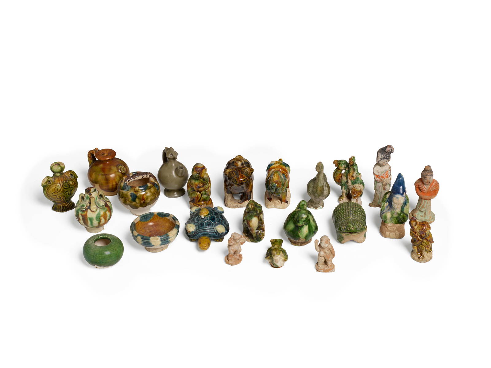 A GROUP OF TWENTY-THREE EARLY CERAMIC MINIATURES Han to Tang Dynasties (23)