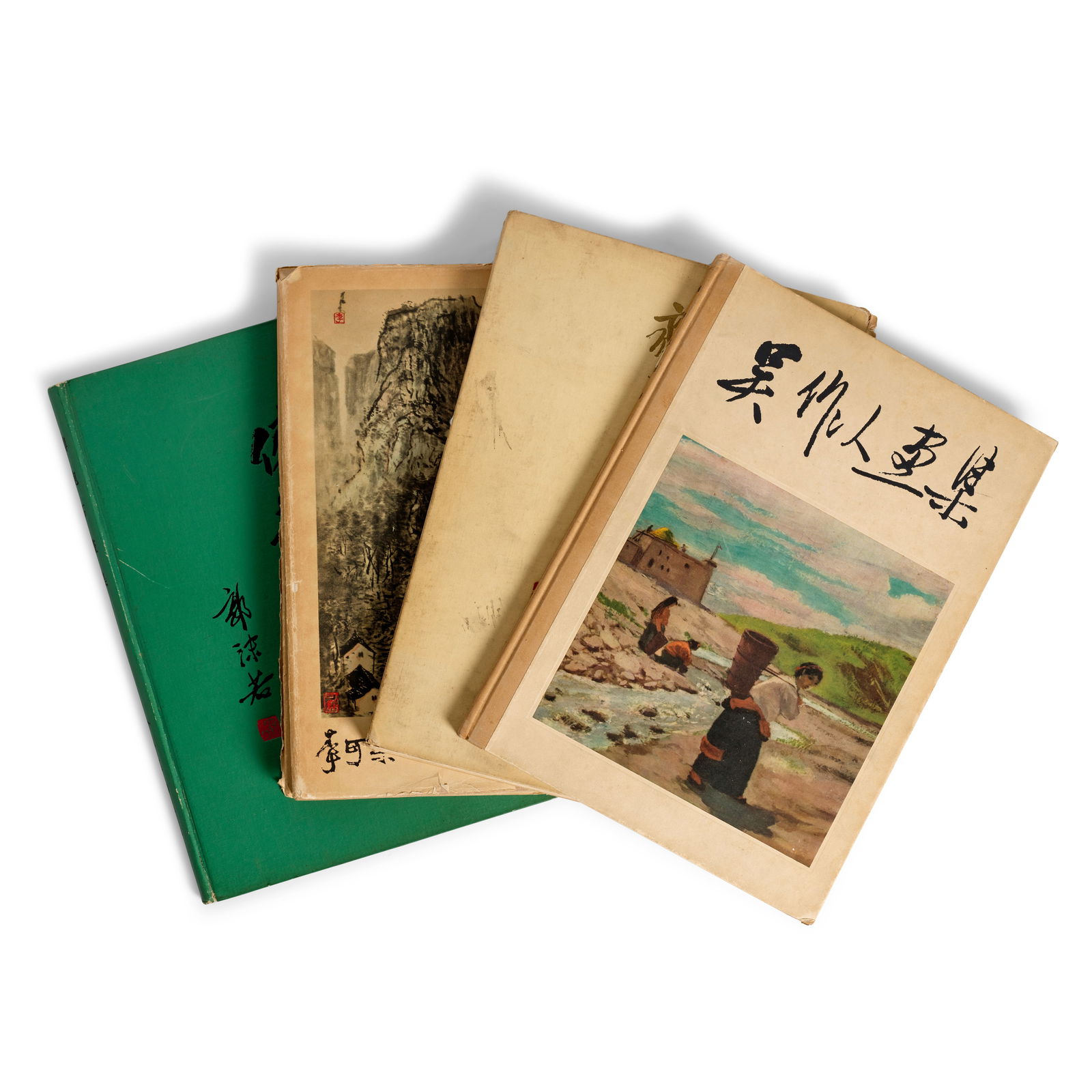 FOUR VOLUMES ON 20th CENTURY CHINESE PAINTING: FOUR VOLUMES ON 20th CENTURY CHINESE PAINTING Including Fu Baoshi Huaji, Renmin Meishu Chubanshe, 1958； Li Keran Shuimo Shanshui Xiesheng Huaji Renmin Meishu Chubanshe, 1959; Wu Zuoren Huaji, R