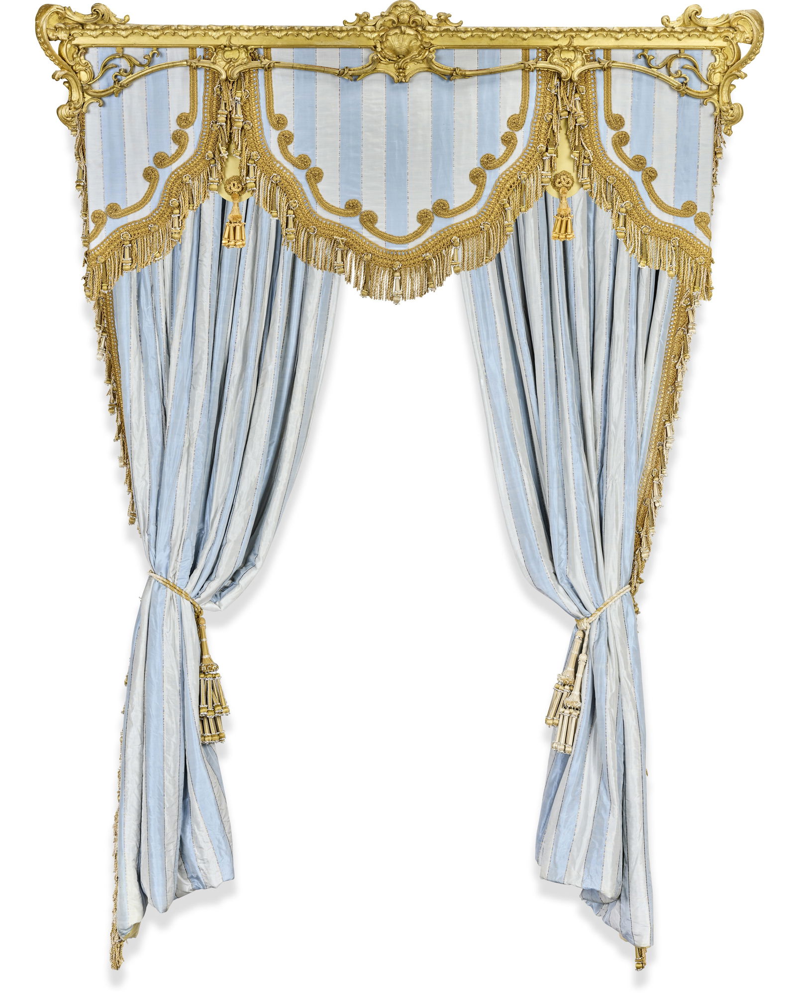 A pair of French gilt gesso, composition and carved wood pelmets First half 20th century (2) (1 of 1)