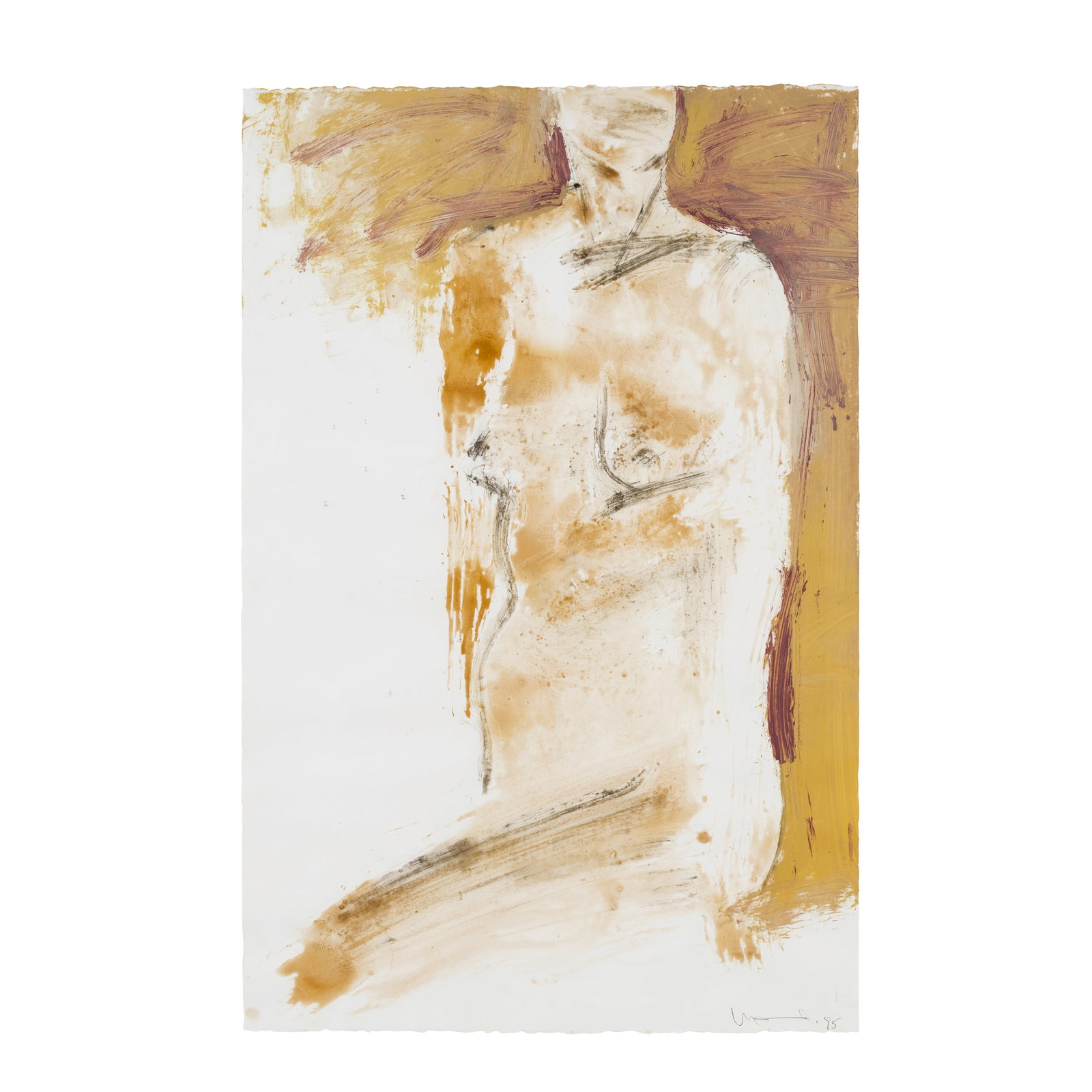 MANUEL NERI (1930-2021) Untitled No. 9 (Joellen), 1995: MANUEL NERI (1930-2021) Untitled No. 9 (Joellen), 1995 signed and dated 'Manuel Neri 95' (lower right) charcoal, watercolor and oil stick on paper 41 x 26 1/8 in. 104.1 x 66.4 cm. Footnotes: Pro