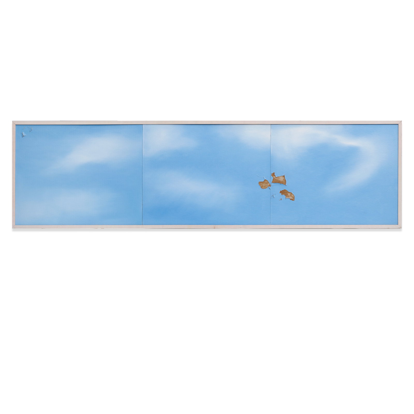 JOE GOODE (B. 1937) Untitled (from the Vandalism series), 1975: JOE GOODE (B. 1937) Untitled (from the Vandalism series), 1975 oil on torn canvas on board 24 x 90 in. 61 x 228.6 cm. Footnotes: Provenance Nicholas Wilder Gallery, Los Angeles Pr