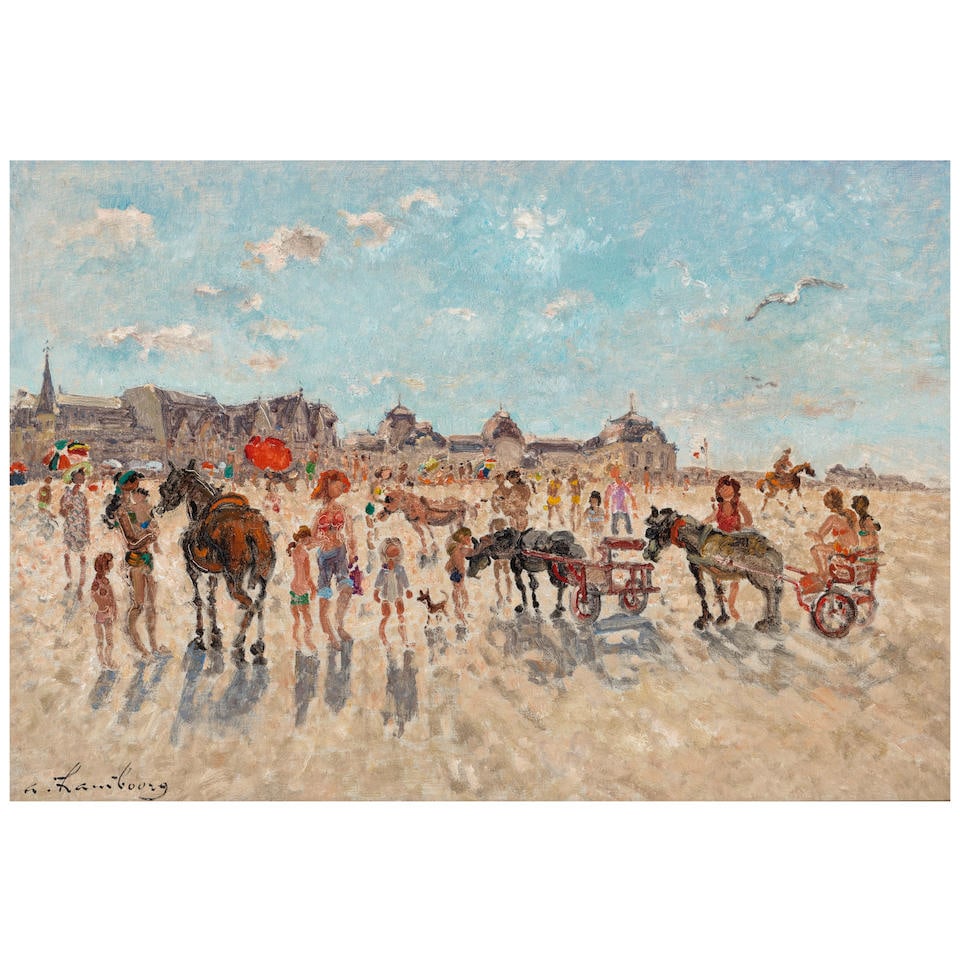 André Hambourg (French, 1909-1999) Les petits chevaux par beau temps 19 3/4 x 28 7/8in (50.... (1 of 4)