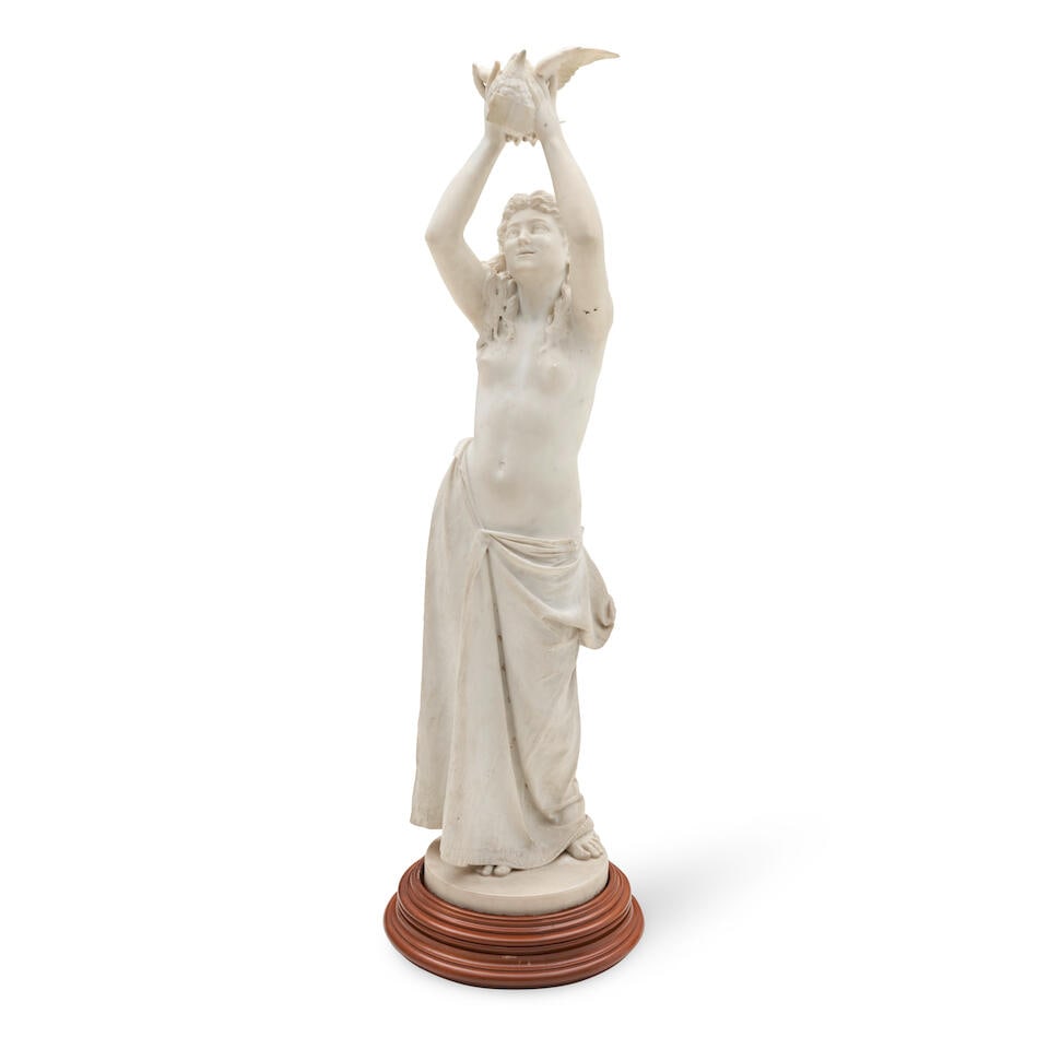 LOT TORELLI (1835-1896) 'ALL'AMOR MIO' SCULPTURE Florence, Italy, late 19th century, marble, sig... (1 of 4)