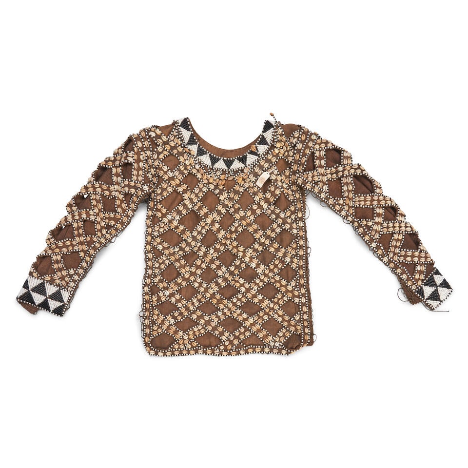 KUBA COWRIE SHELL AND BEADED JACKET Democratic Republic of the Congo, (1 of 2)