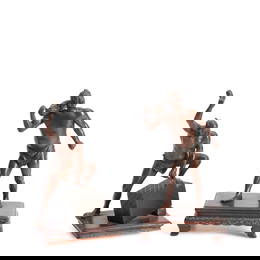 A PAIR OF MIYAO BRONZE FIGURES Japan, By the Miyao workshop, Meiji period, late 19th century, (2)