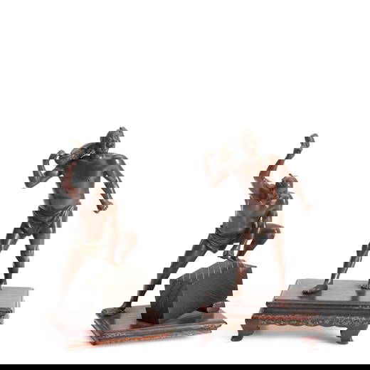 A PAIR OF MIYAO BRONZE FIGURES Japan, By the Miyao workshop, Meiji period, late 19th century, (2)