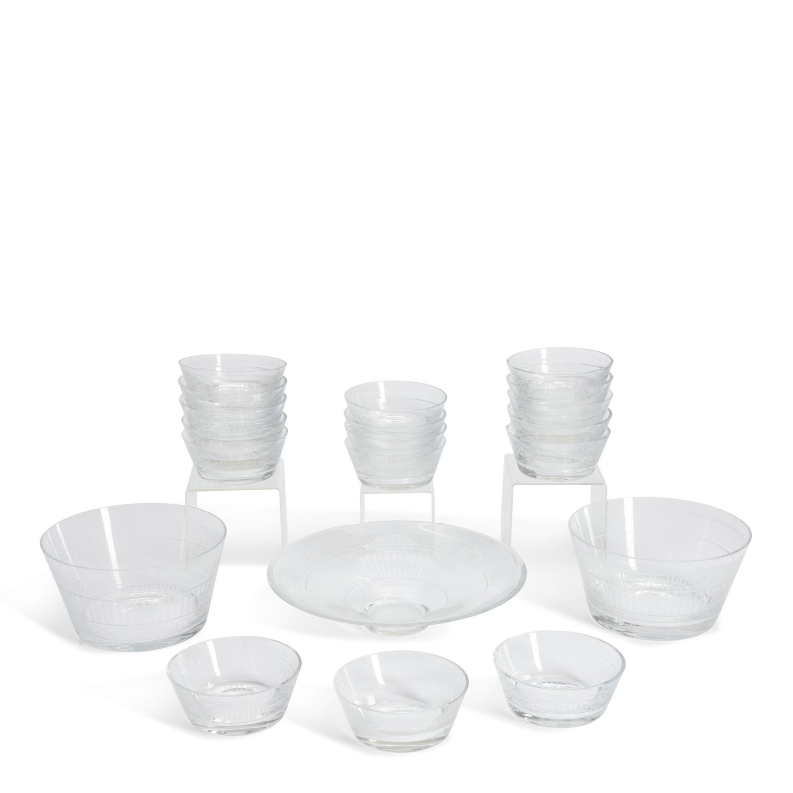VERSACE FOR ROSENTHAL 'MEANDRE' PATTERN ASSORTED GLASS TABLEWARES (1 of 2)