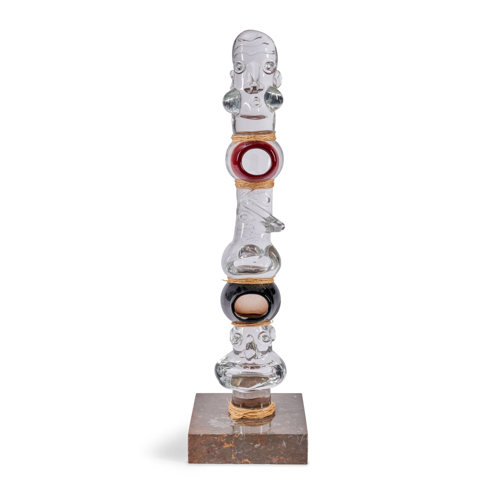 SAM STARK (B. 1957) SCULPTURE United States, glass, marble and cord, signed and dated 'Sam Stark...: SAM STARK (B. 1957) SCULPTURE United States, glass, marble and cord, signed and dated 'Sam Stark 1992,' ht. 28 1/4, base 8 x 8 in. Footnotes: Provenance The Joan and Rif Freedman Collection, Massachus