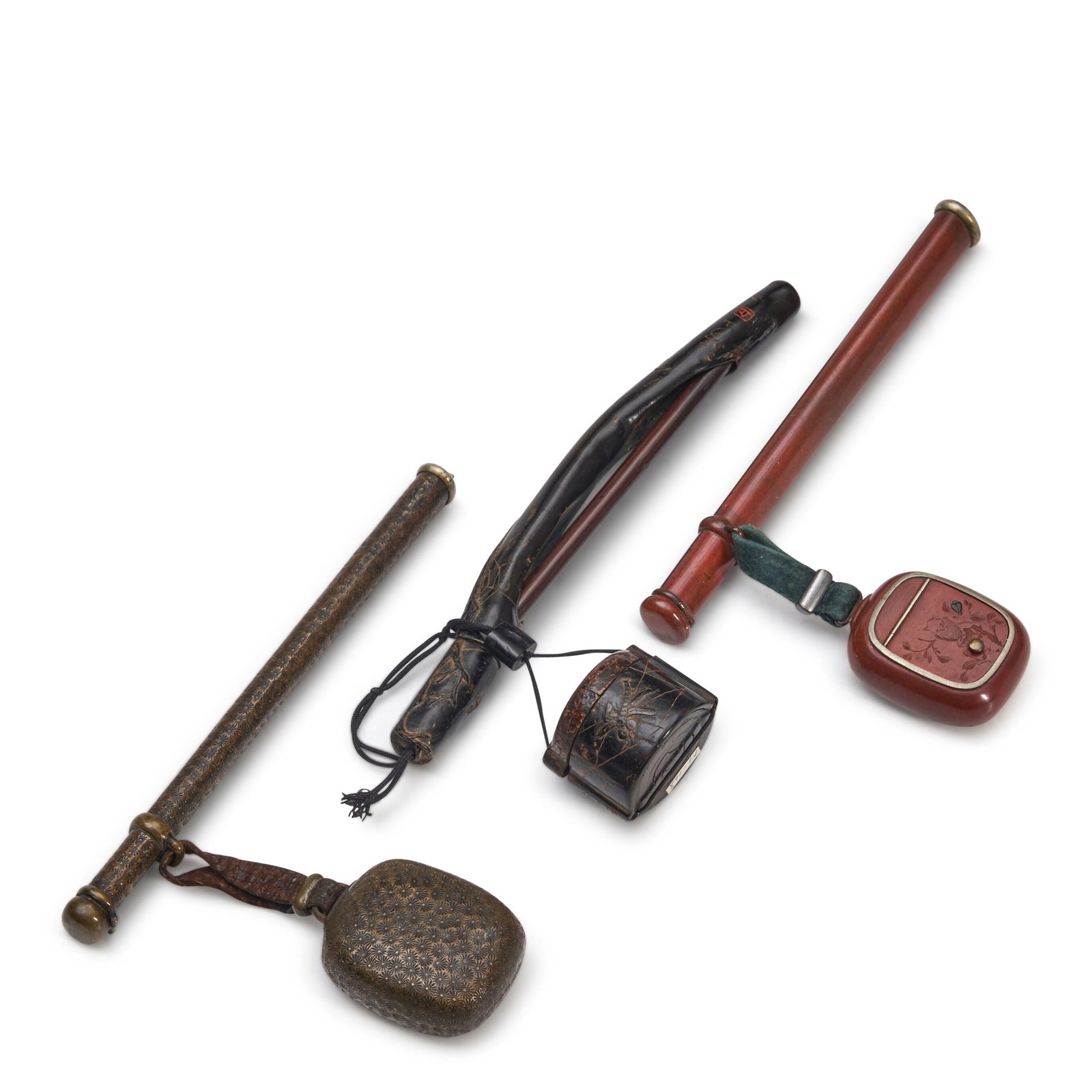 THREE YATATE INK AND BRUSH CONTAINERS Japan, Meiji period, 19th/20th century, (3) (1 of 1)