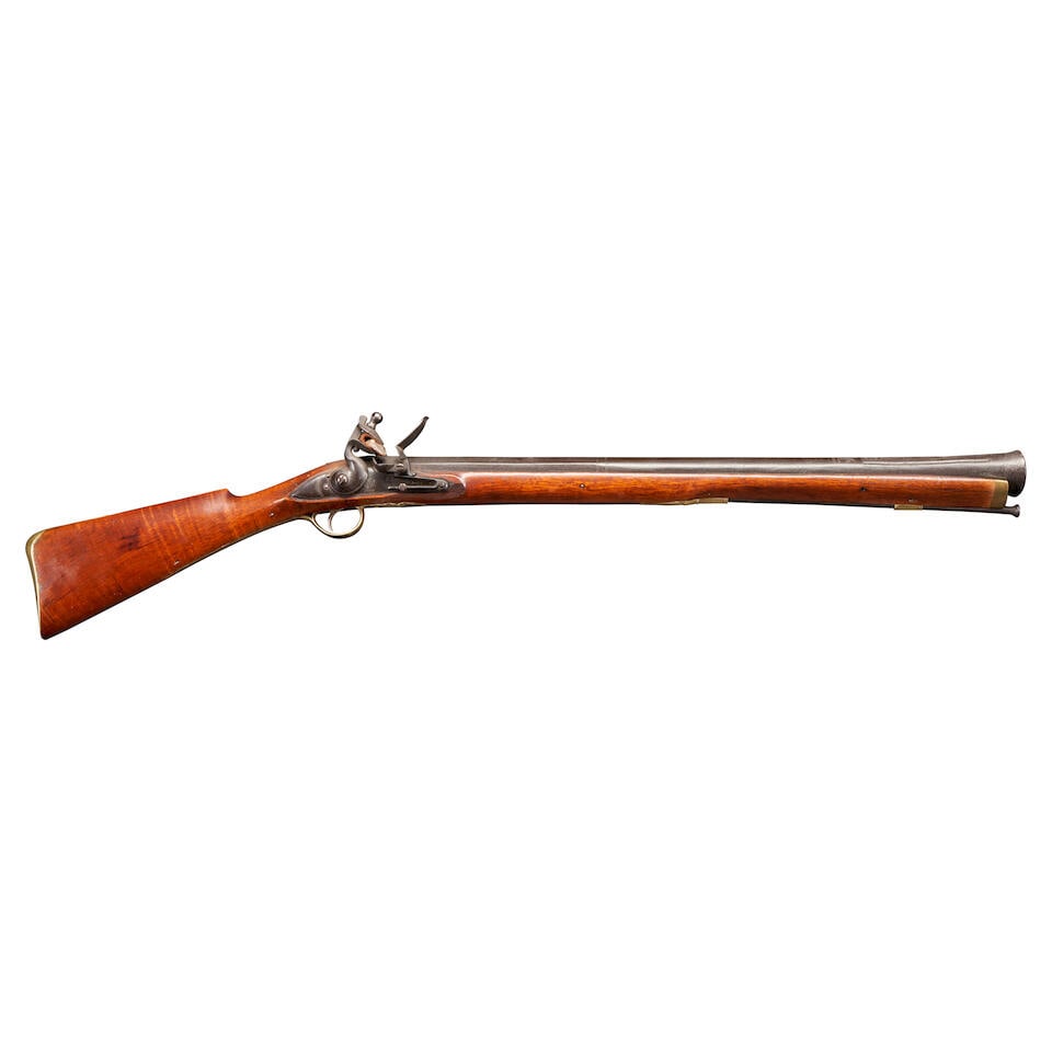 AN EARLY 19TH CENTURY ENGLISH FLINTLOCK BLUNDERBUSS. (1 of 5)