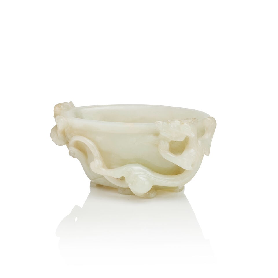A Celadon jade libation cup 18th century