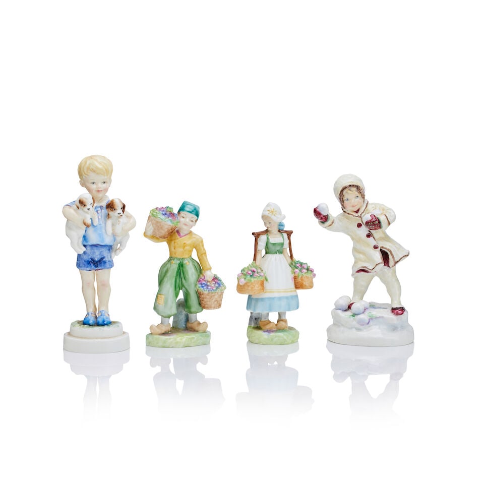 A group of four Royal Worcester porcelain figures (1 of 1)