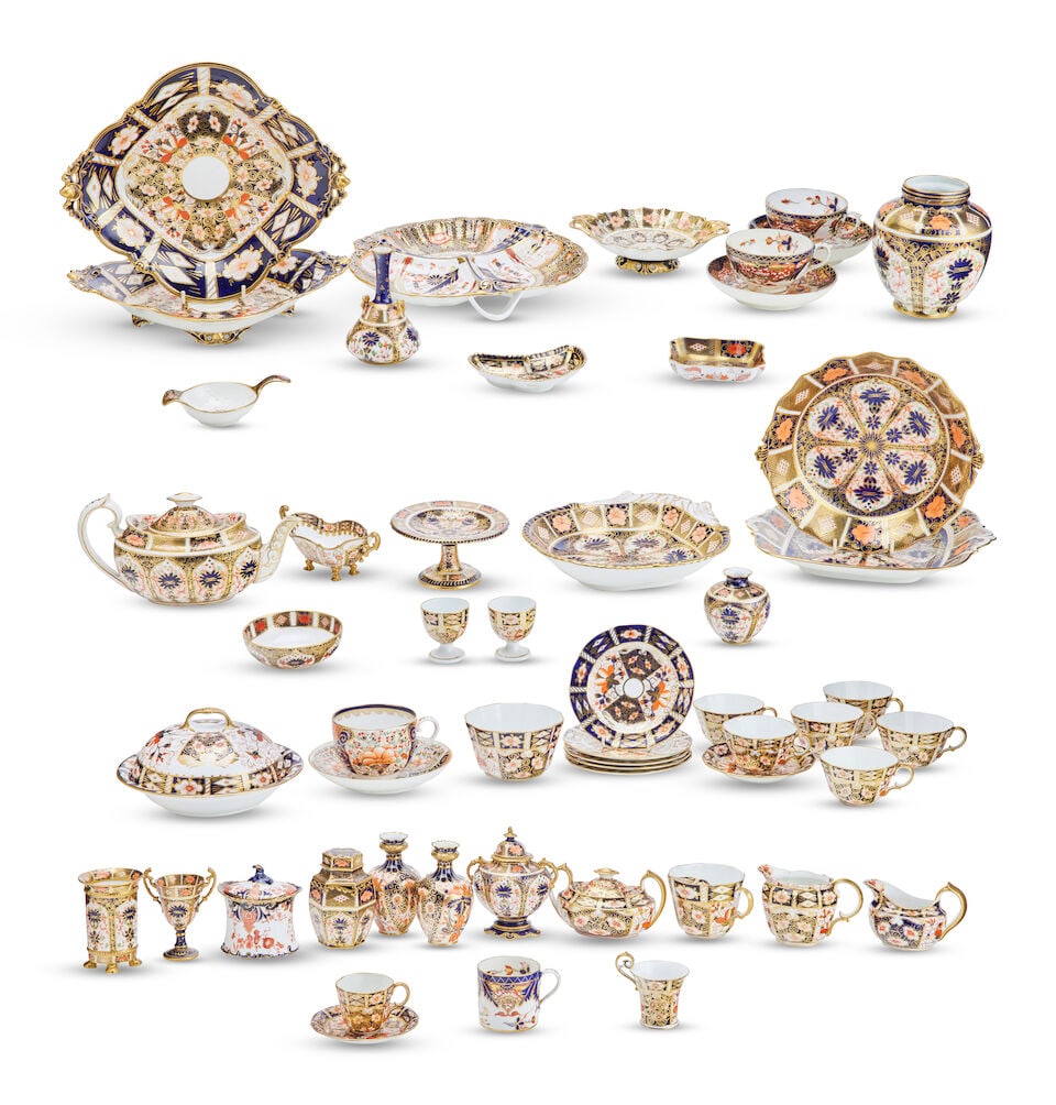A large collection of Derby Imari pattern porcelain Various dates and patterns (1 of 1)