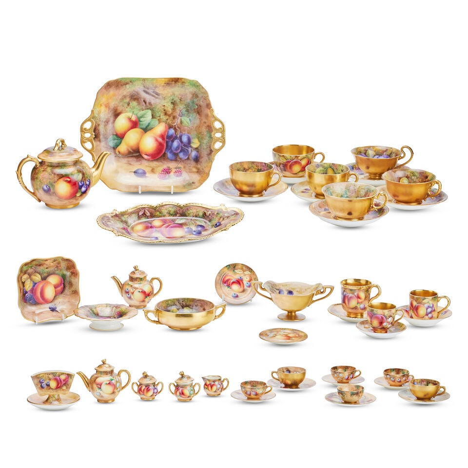 A group of Royal Worcester porcelain fruit decorated wares Various decorators and marks (1 of 1)