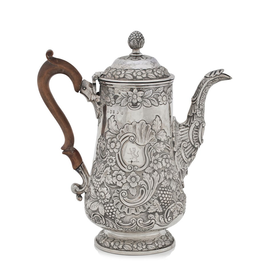 A George III Irish silver coffee pot By Charles Marsh, Dublin, 1819 (1 of 1)