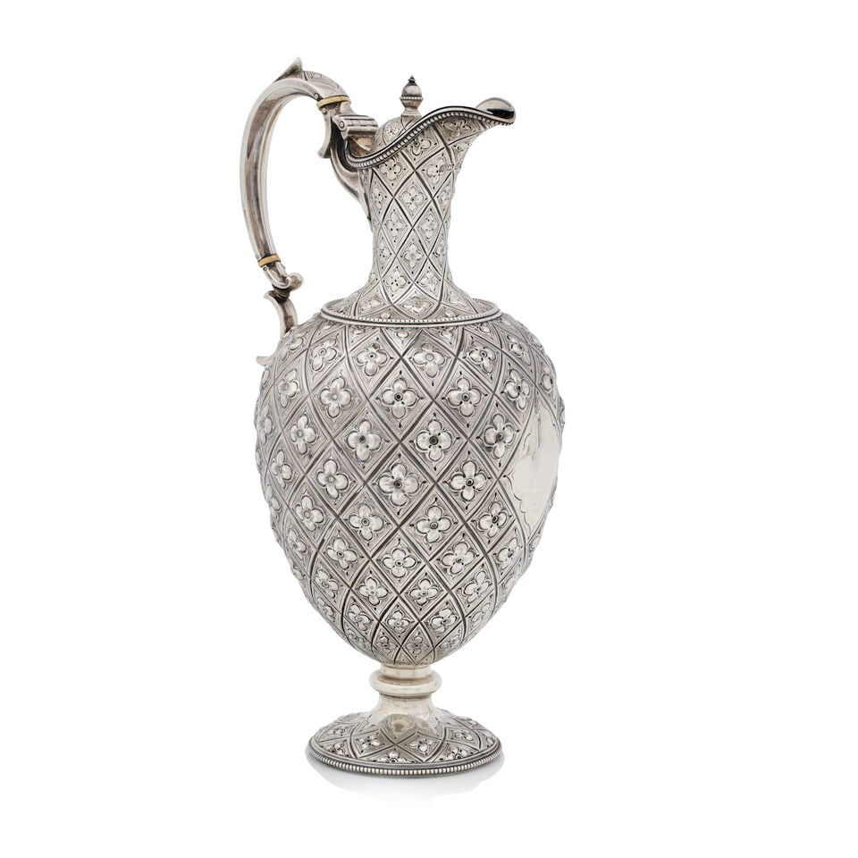 A Victorian silver ewer By Martin, Hall & Co., Sheffield, 1863 (1 of 1)