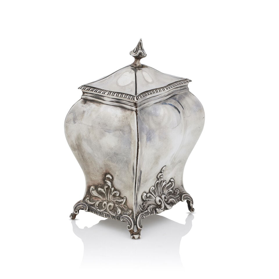 A George III silver tea caddy By Samuel Wood, London, 1771 (1 of 2)