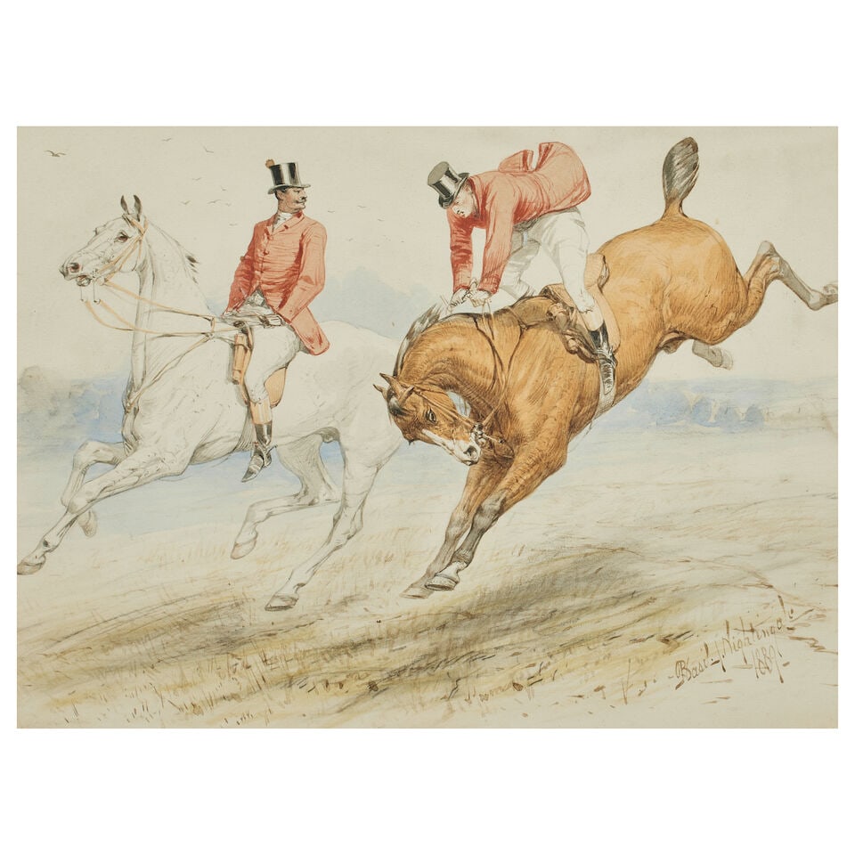 Basil Nightingale (British, 1864-1940) Hold on tight! (1 of 3)