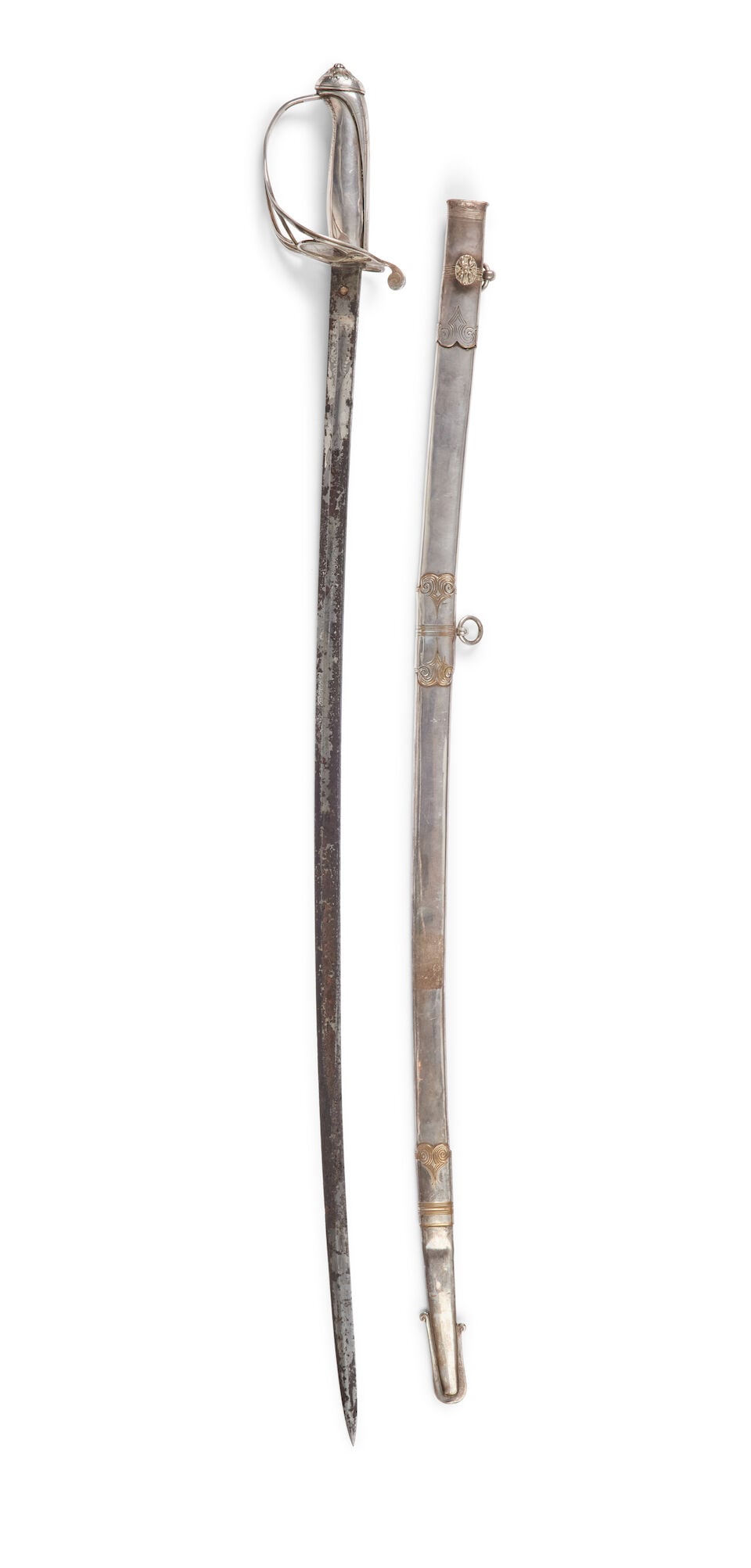 Of Australian interest: An apparently unmarked Silver-Hilted Officer's Sword Presented To Major ... (1 of 3)
