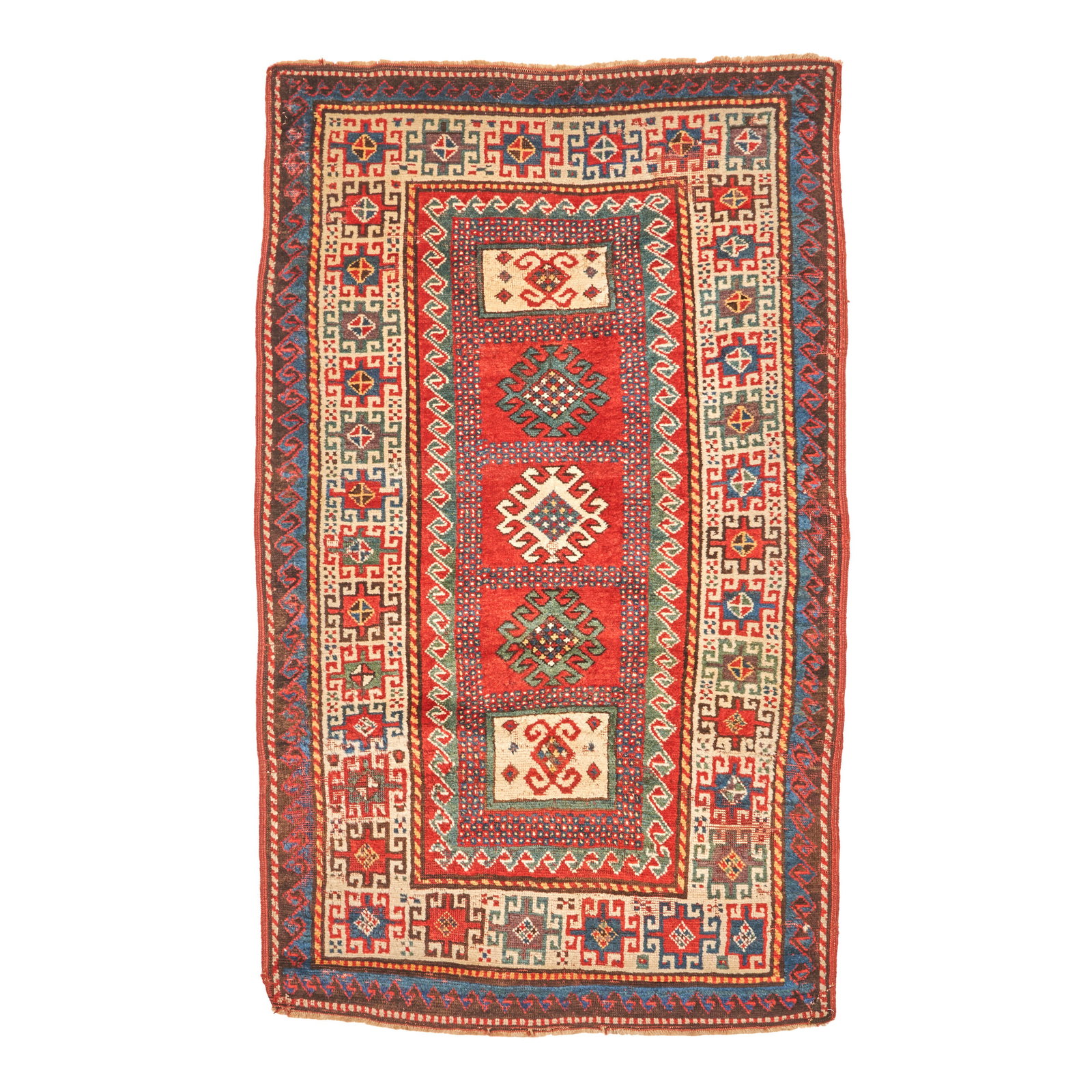 Kazak Rug Caucasus 4 ft. x 6 ft. 5 in.: Kazak Rug Caucasus c. 1900 4 ft. x 6 ft. 5 in. For further information on this lot please visit Bonhams.com For further information about this lot please