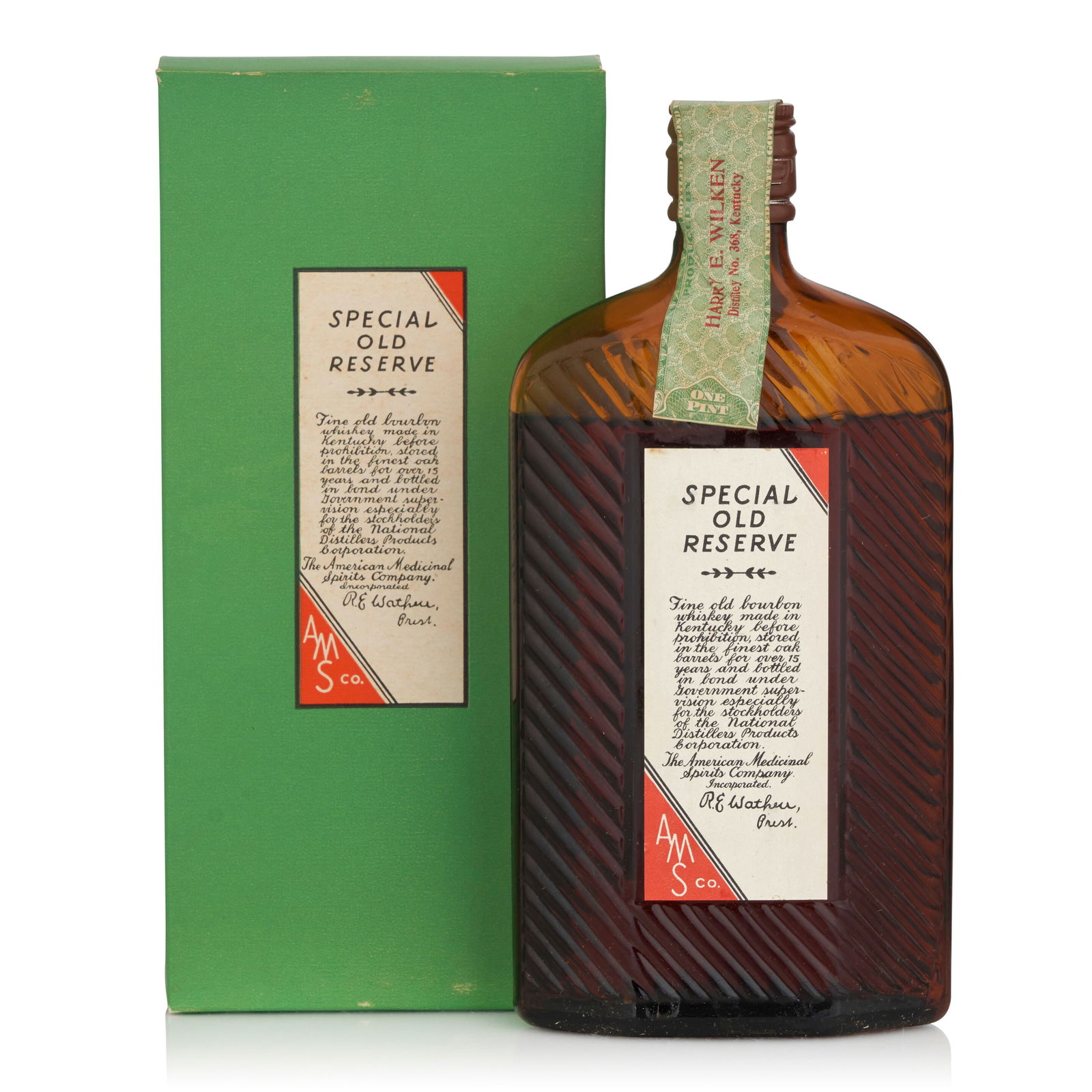 Special Old Reserve 17 Years Old, 1916 (1 bottle, pint): Special Old Reserve 17 Years Old, 1916 (1 bottle, pint) Region: Kentucky Fill Level: .5cm below shoulder Packaging: original carton Alcohol content: 50% Notes: AMSCO, distilled Spring 1916 by Harry E