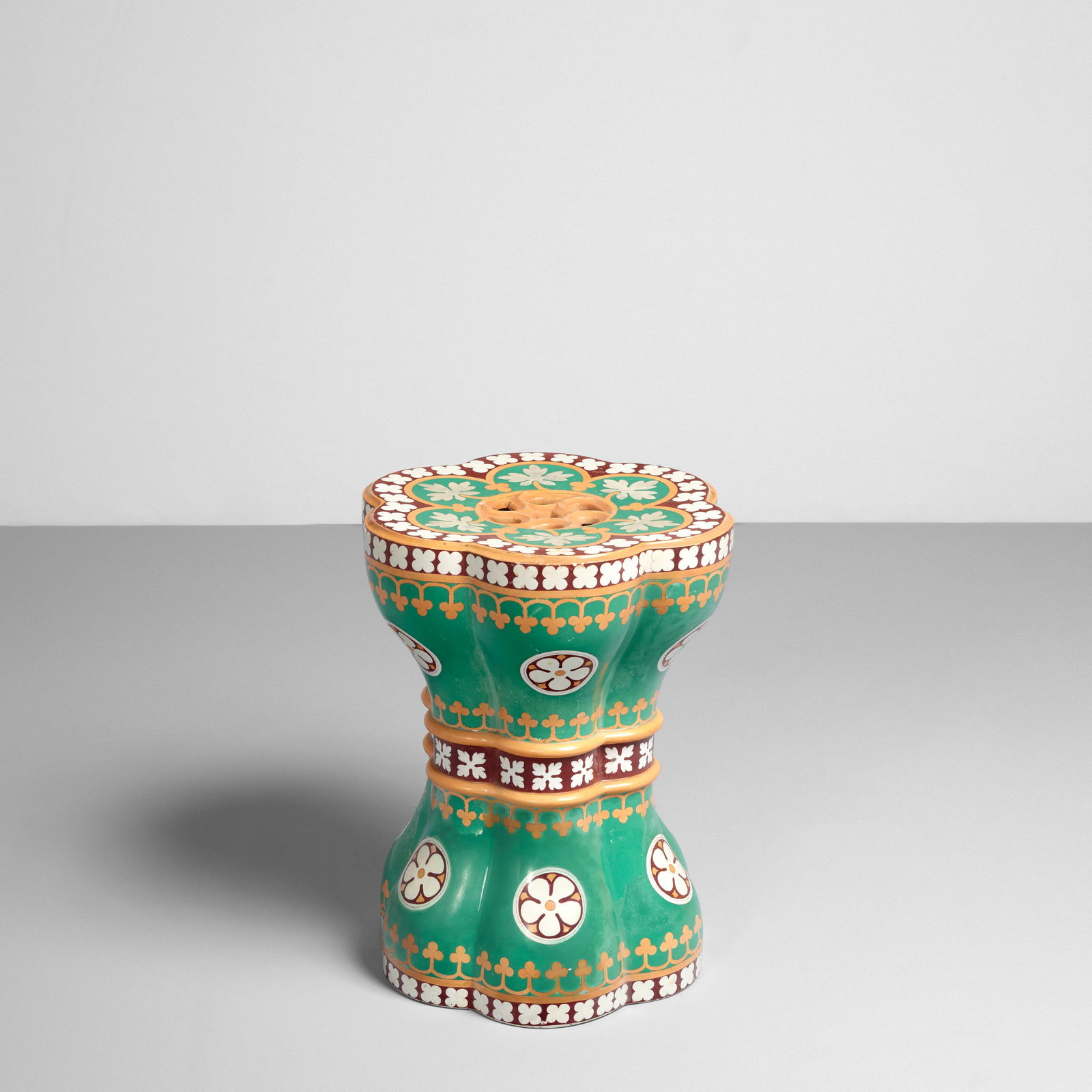 A.W.N. PUGIN (1812-1852) Garden Seatcirca 1850for Minton, glazed earthenwareheight 19 1/2in (49.... (1 of 4)
