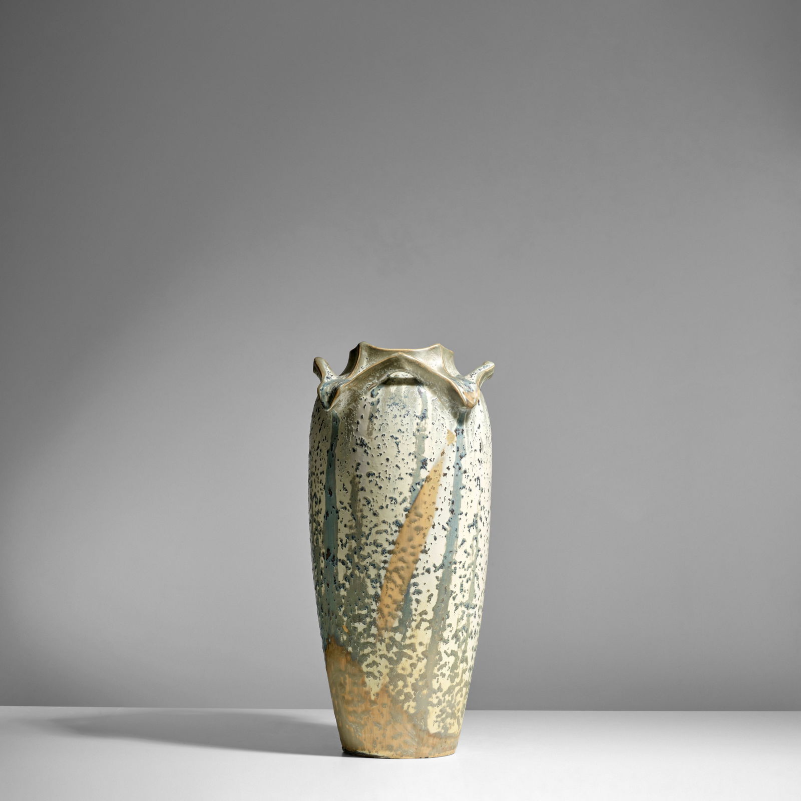 ATELIER DE GLATIGNY (FOUNDED 1897) Large Vasecirca 1900shark-skin glazed stoneware, manufacturer...: ATELIER DE GLATIGNY (FOUNDED 1897) Large Vase circa 1900 shark-skin glazed stoneware, manufacturer's seal height 17 1/2in (44.5cm); width 9in (23cm)
