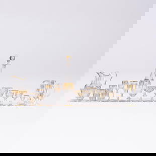 Baccarat. Partie de service de verres en cristal 'Harcourt Empire'Set of 'Harcourt Empire' cryst...: Baccarat. Partie de service de verres en cristal 'Harcourt Empire' Set of 'Harcourt Empire' crystal glasses. Including: 13 champagne flutes 13 champagne glasses 13 water glasses 13 red wine