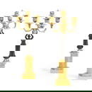 Paire de candélabres en bronze doré et à patine brune de la première moiti&#...