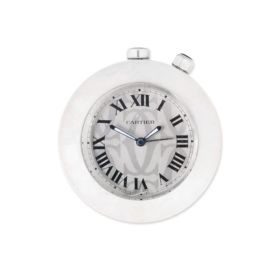 Cartier. A stainless steel quartz travel clock with alarm Ref: 2751, Circa 2000 (1 of 2)