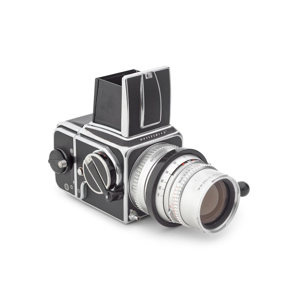 Brian Duffy: The Hasselblad 500C camera used by Duffy to photograph David Bowie for his Aladdin ...: Brian Duffy: The Hasselblad 500C camera used by Duffy to photograph David Bowie for his Aladdin Sane & Scary Monsters (and Super Creeps) album covers, 1965, Comprising: Hasselblad 500C camera, body wi