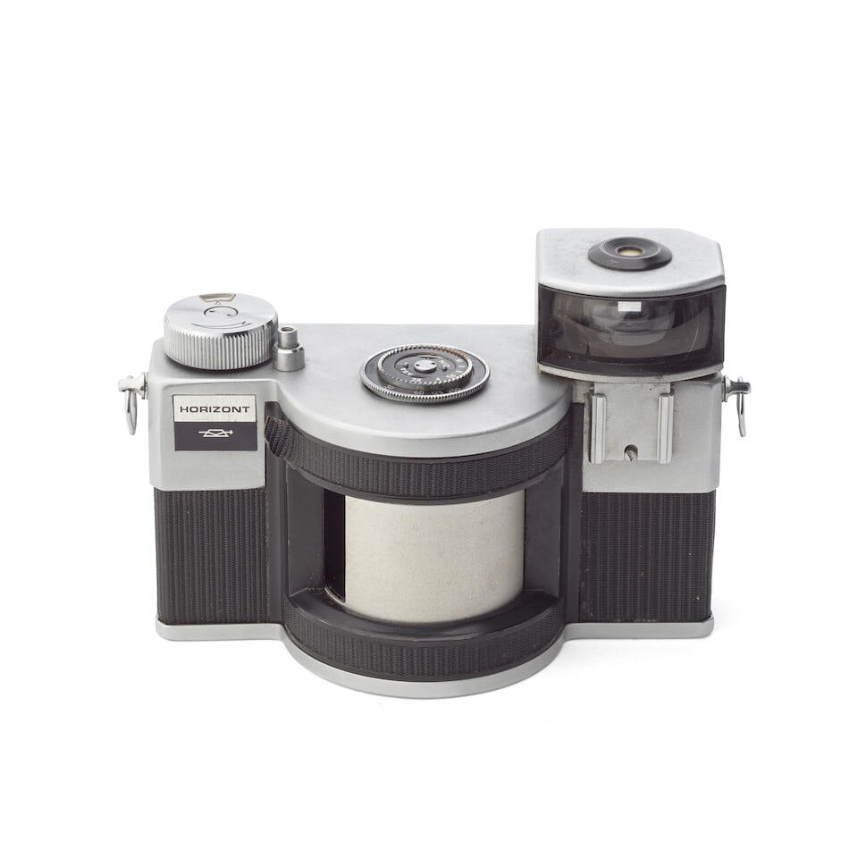 Brian Duffy (1933-2010): The Horizont panoramic camera used to shoot David Bowie as The Thin Whi...: Brian Duffy (1933-2010): The Horizont panoramic camera used to shoot David Bowie as The Thin White Duke for the film The Man Who Fell to Earth, 1968, Made in USSR, serial no. 6801275, swing 28mm f/2.8